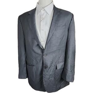 Ralph Ralph Lauren Sport Coat Blazer Mens 43L Grey W/Stripes Wool 2 Button